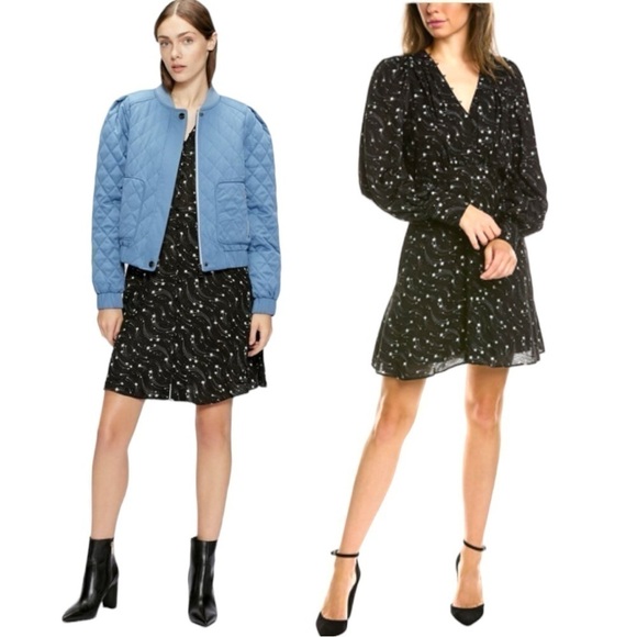 TED Baker Gemmi Long Puff Sleeve V Neck Ruffle Hem Pockets Shift Mini Dress NEW - Picture 5 of 14